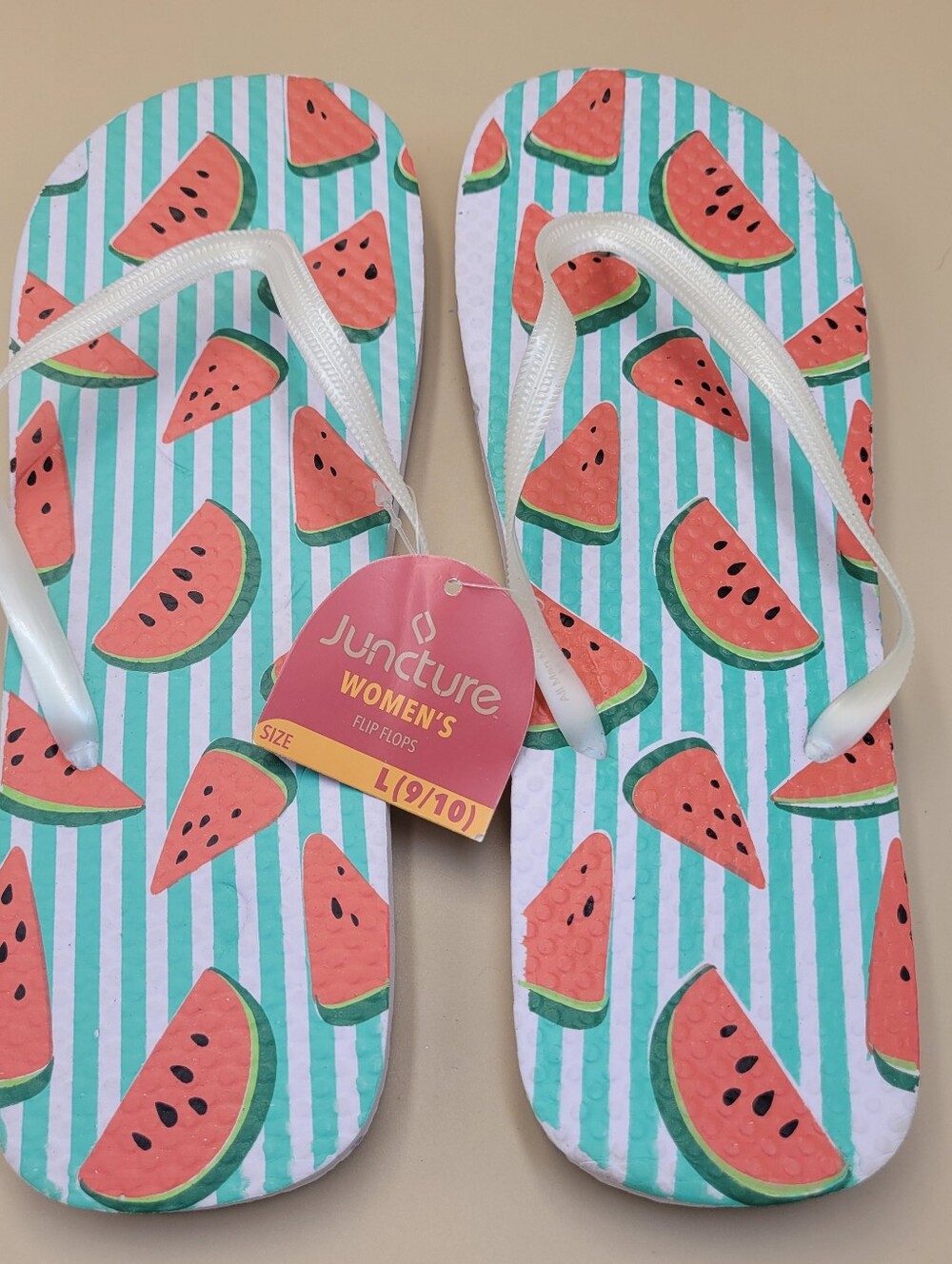 Juncture Women’s White-Strap Watermelon Print Flip Flops